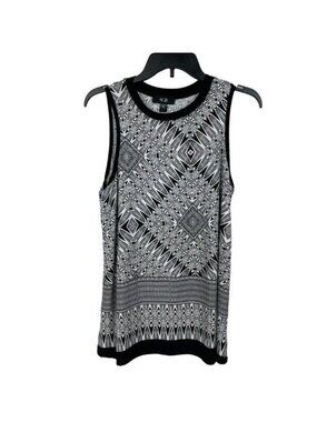 AGB Women Sleeveless With Geometric Print Tank Top Blouse Size M